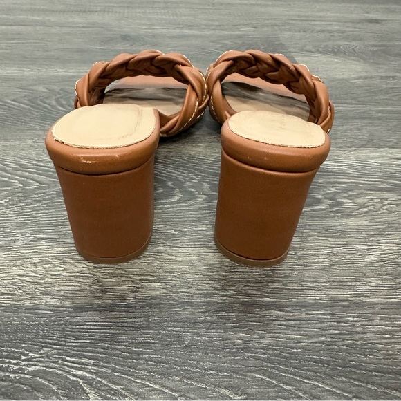 Kaanas Brown Braided Block Sandal Heels Size 10 - Picture 8 of 12